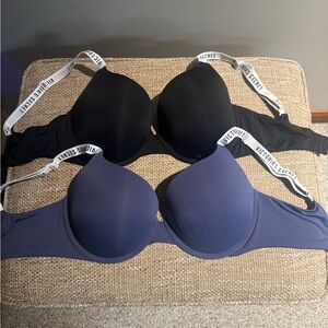 Victoria's Secret Black and Purple Bra Set